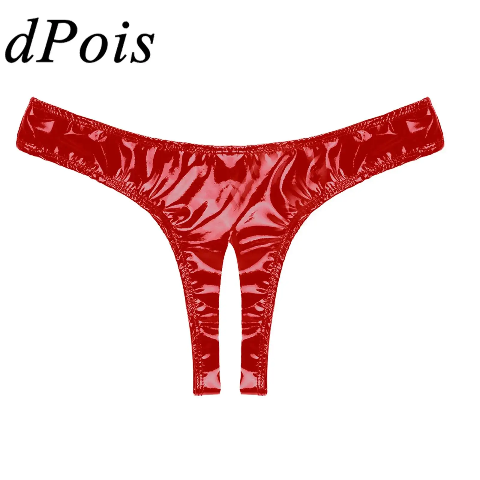 

Женские трусики с открытой промежностью, женские трусы из лакированной кожи с мокрым эффектом, женские мини-трусы с высоким вырезом, нижнее белье, сексуальное женское белье