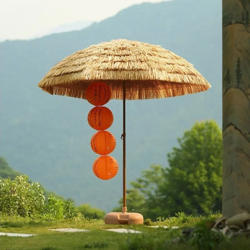Foldable Sunshade Umbrella Plastic Straw Shape Courtyard Portable Beach Luxury Creative Modern Groot Umbrellas Furniture JJ682