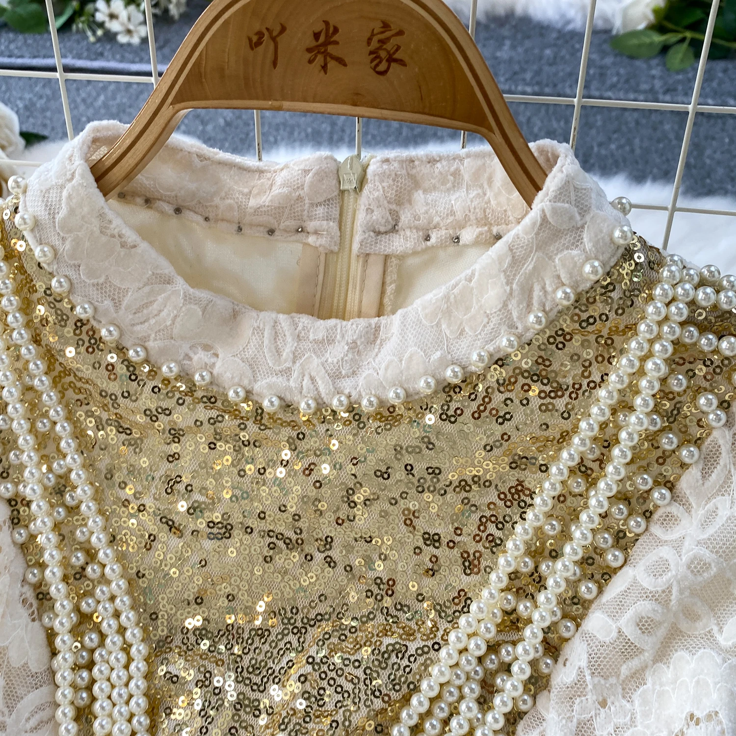 Summer Autumn Long Sleeve Bodycon Midi Lace Dress Women Logn Dresses Chinese Cheongsam Embroidery Sheath Party Vestidos Female