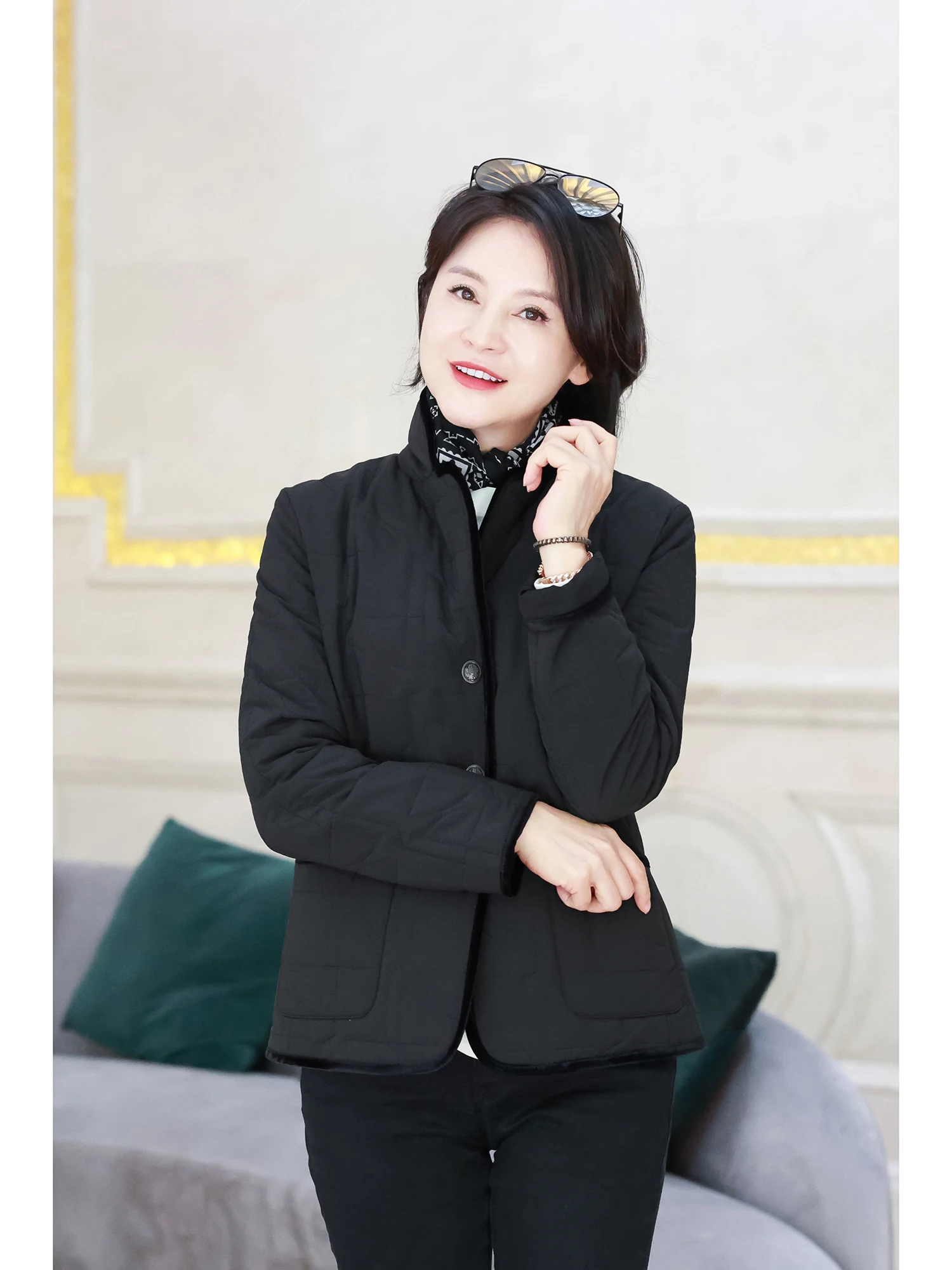 

Классическое стеганое хлопковое пальто BBR с бархатной отделкой, длинное, стандартной длины, зимнее, для женщин