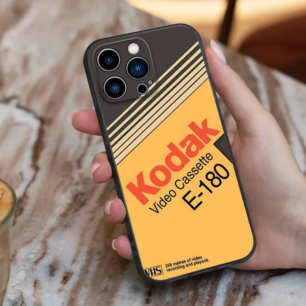 Film Camera K-Kodak Phone Case For iPhone 16,15,14,13,12,11,Pro,X,XS,Max,XR,Plus,Mini Soft Silicone Black Shockproof TPU