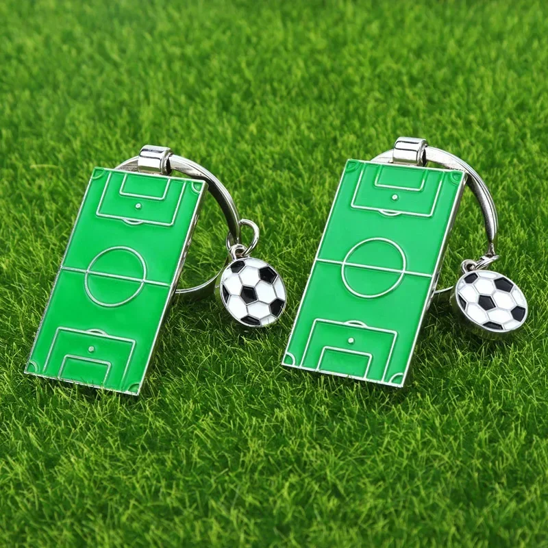 Creative Men Football Field Soccer Keychain Gift Playground Sports Key Chain Pendant Gift Football Fans Club Gift