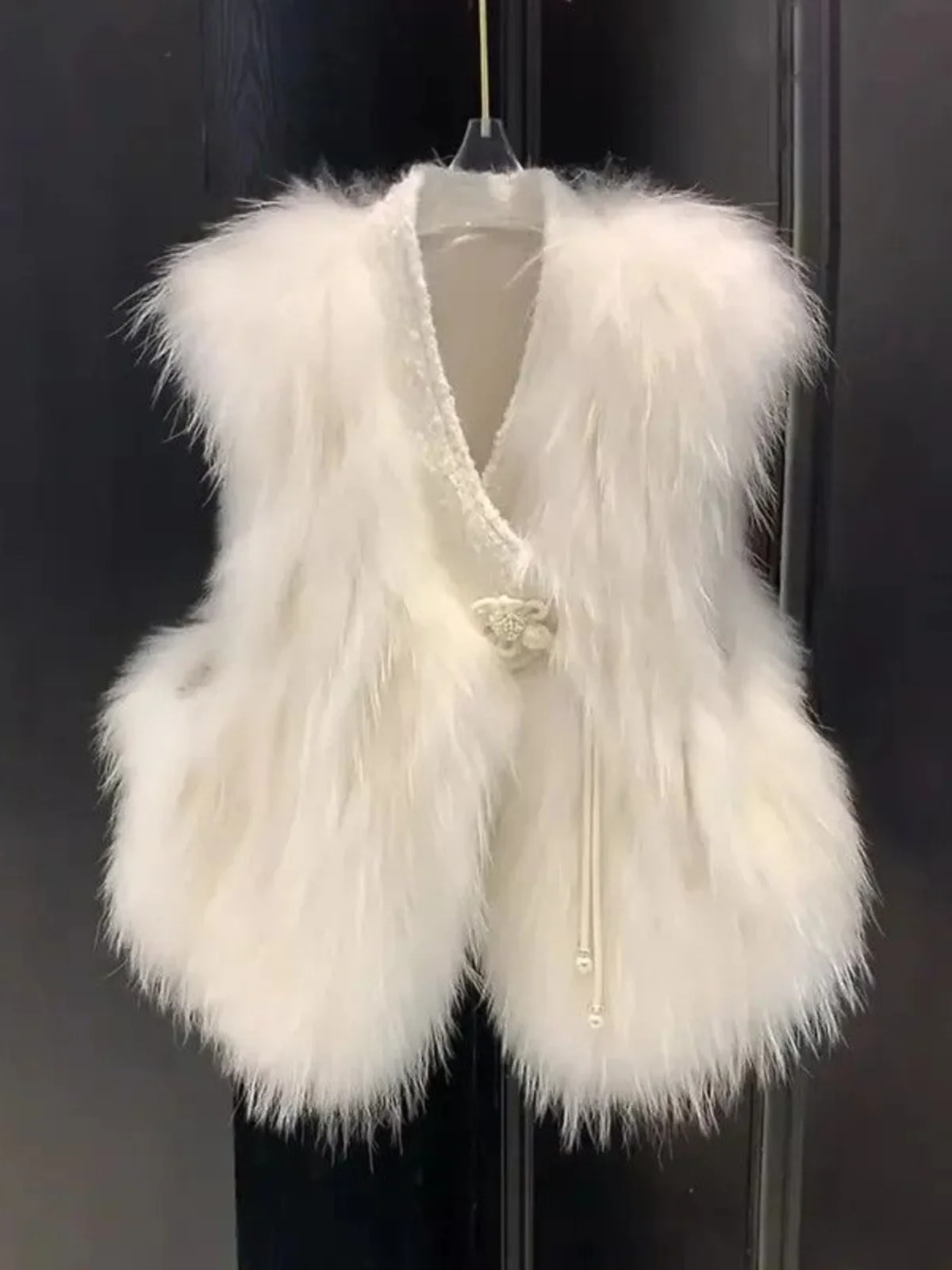 

Женский меховой жилет: повседневный, универсальный, пушистый, облегающий, новый, с воротником-стойкой, стандартный крой, тонкий, весенний