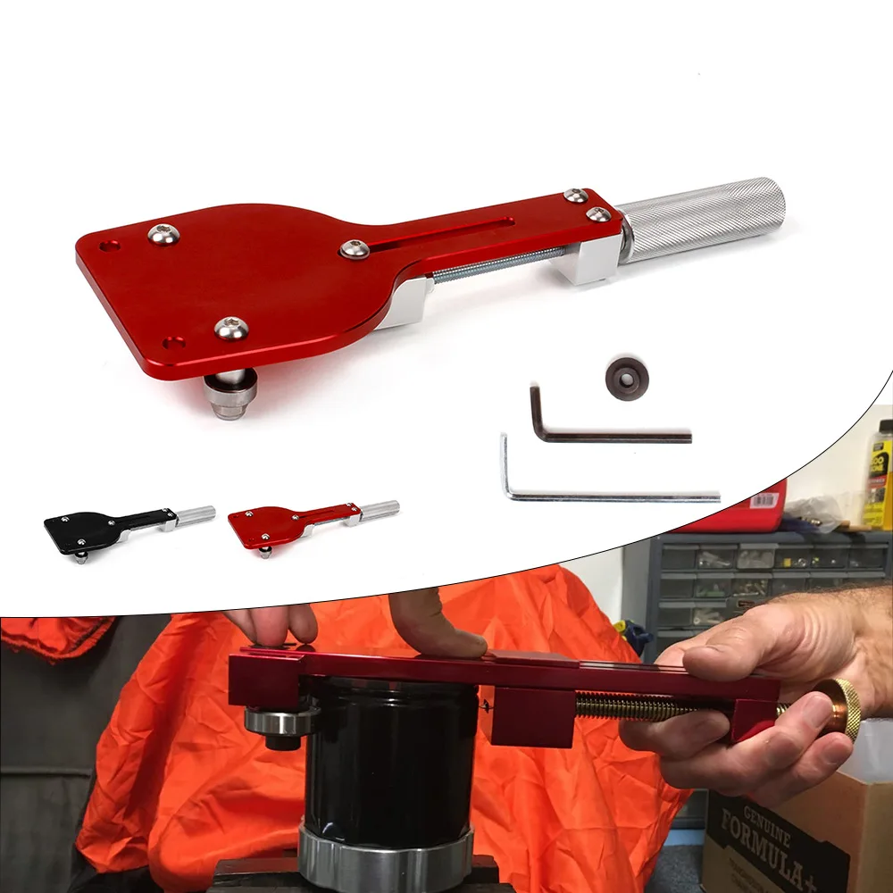 

77750 Oil Filter Cutter 2-3/8''-5'' W/ Spare Blade - Aluminum Alloy Red Ergonomic Tool for Car Motorcycle Airplane Lawnmower