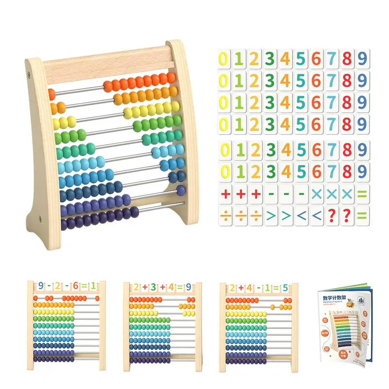 

Classic Wooden Educational Counting Toy Beads Preschool Math Learning Toys Montessori Number Arithmetic Abacus Toddler Gift