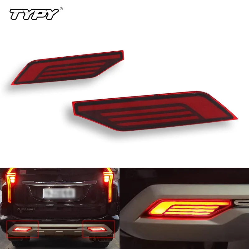 

2 шт. светодиодные задние противотуманные фары для Mitsubishi Pajero Montero Sport 2019 2020 2020 2021 2022 стоп-сигнал отражатель автомобиля светодиодный светильник бампера