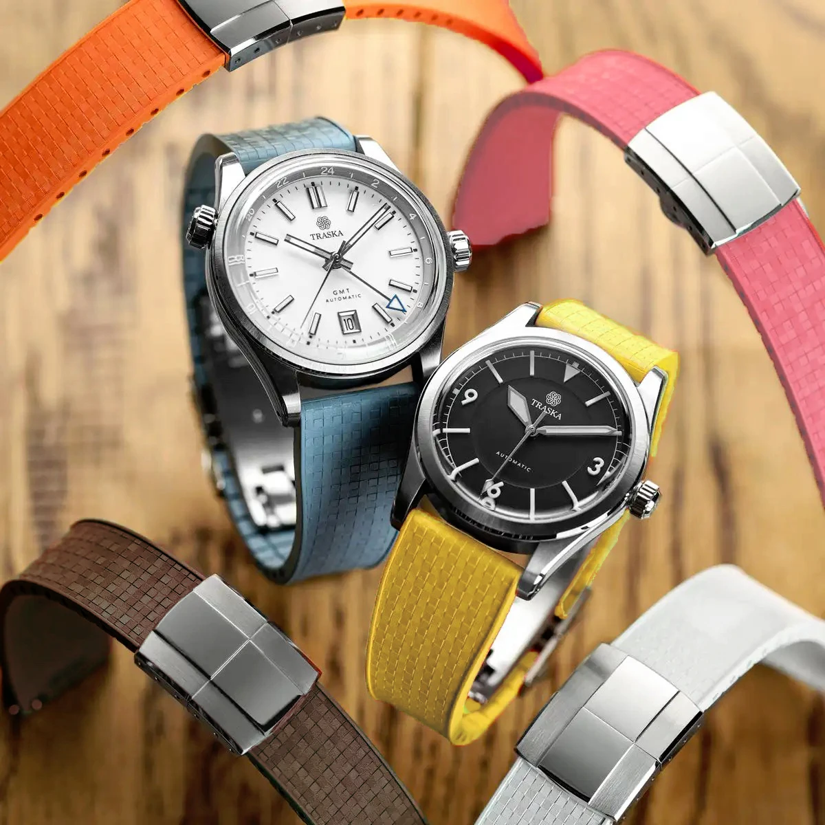 

Mosaic FKM Rubber CTS Watch Band For Rolex Cartier IWC Apple Watch Strap with Quick Release Bar 16 18 20 21 22 24mm