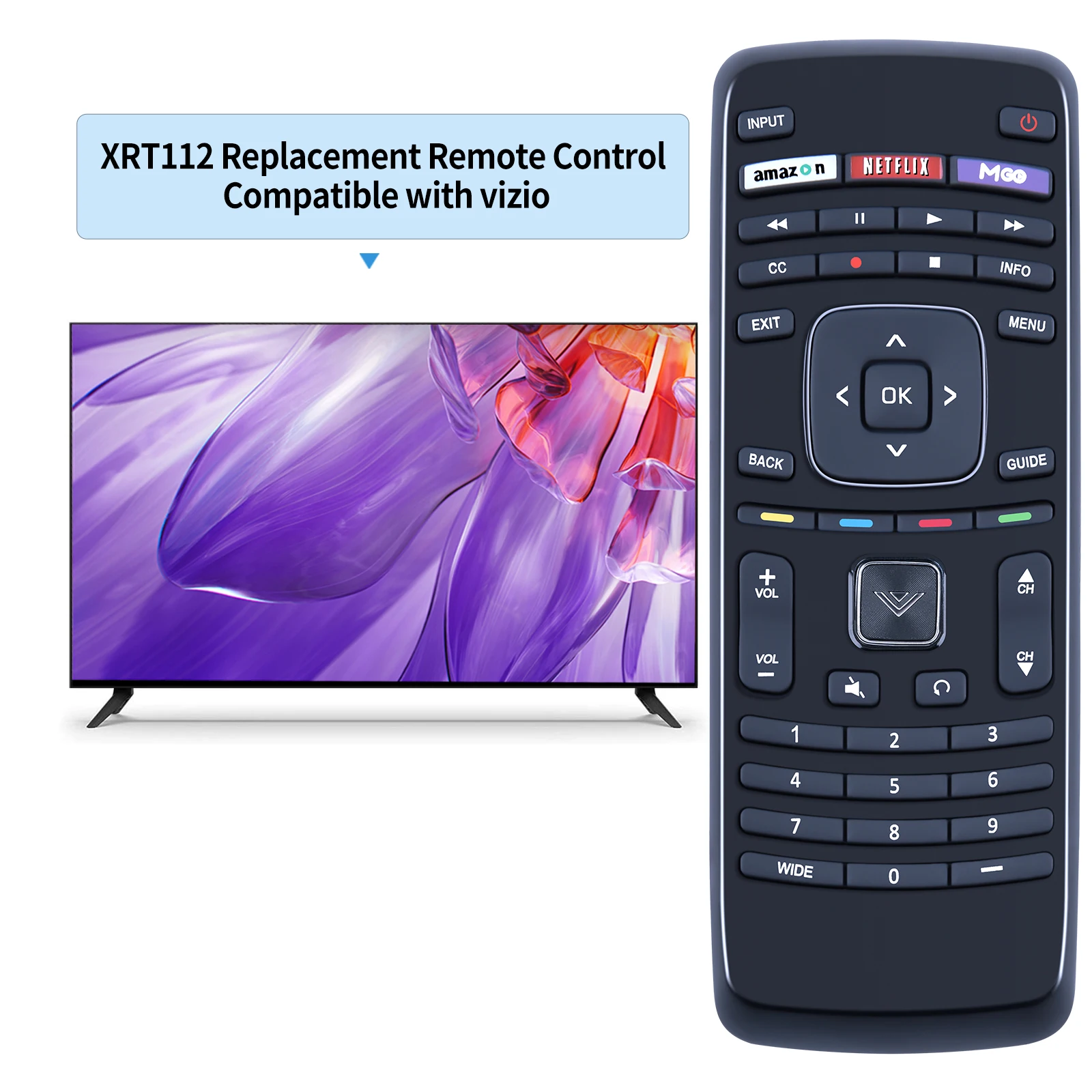 XRT112 Pour VIZIO Smart TV Télécommande E231i-B1 E280i-A1 E320i-B0 E390i-A1 E400i-B2 E420i E500D-A0 Ecape i D500i-B1 D650i-B2 -C3