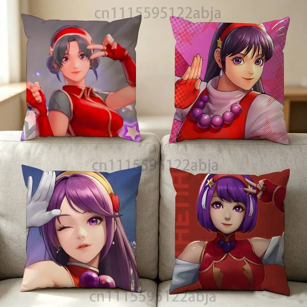 A-Athena Asamiya Throw Pillow Case 50x50cm DIY Square Pillowcase Square Office Cushion Cover