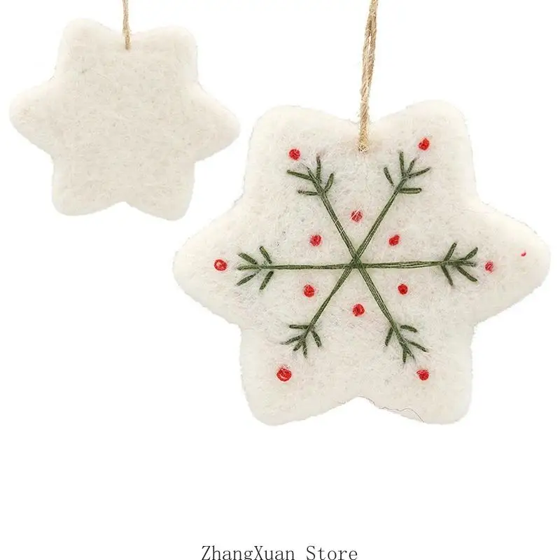 Weiche Filz-Weihnachtsdekoration zum Aufhängen für Baumkranz, Tür und Geschenkverpackung, 3 x – Detail 5
