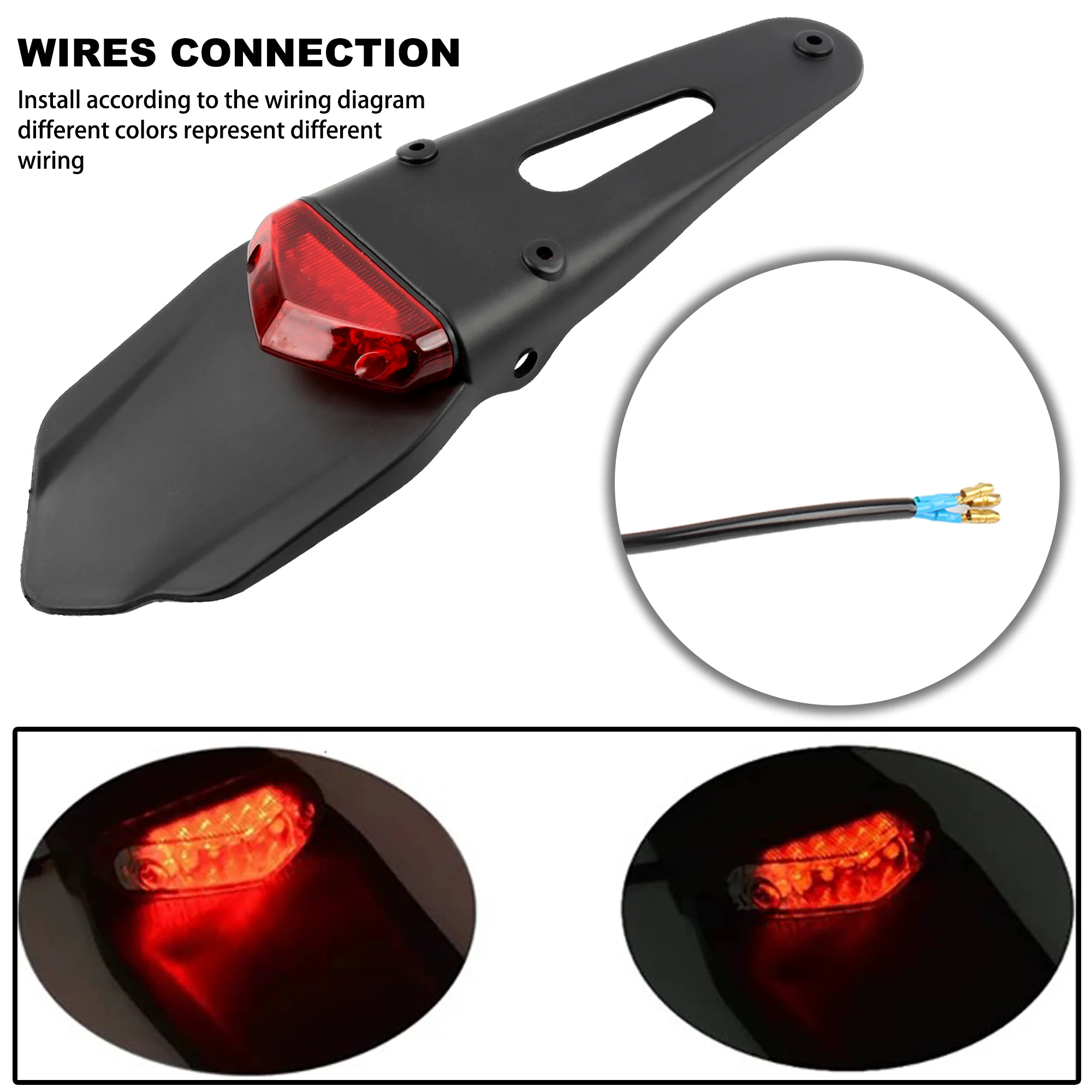 Universal Motorcycle Rear Fender Taillight Brake Lamp LED for Suzuki Husqvarna TE250 TE300 RMZ250 RMZ450 DRZ40 Motocross Parts view 4