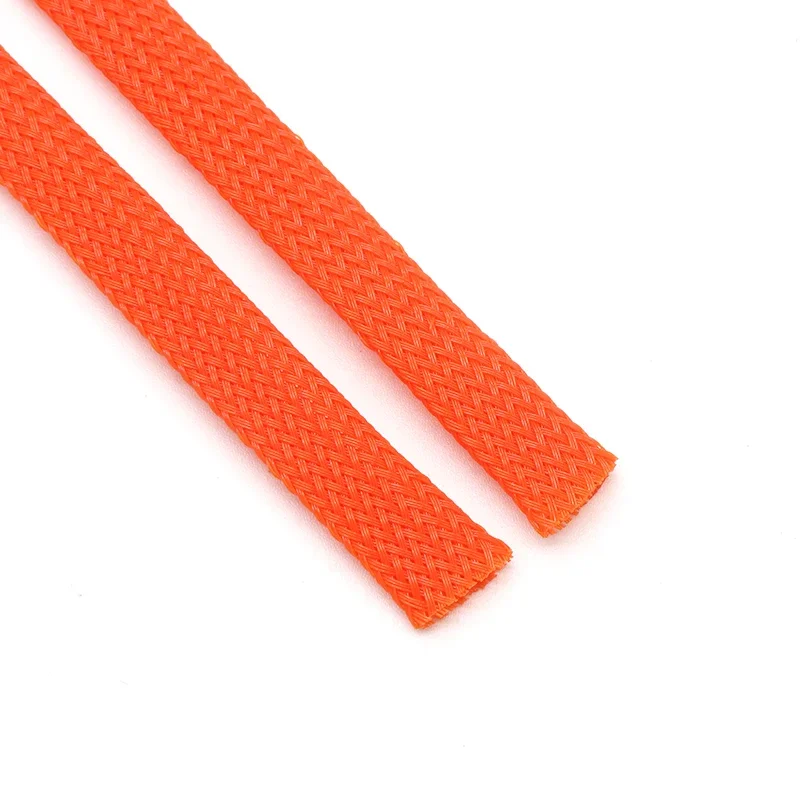 1/5/10M Orange PET Braided Wire Sleeve 3 4 6 8 10 12 20 25 30mm Tight High Density Insulated Cable Protection Expandable Sheath