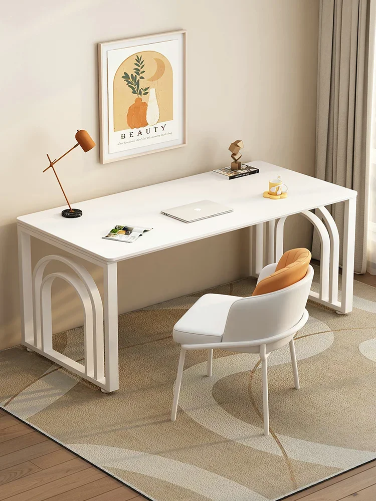 Cream style rock board desk, light luxury computer desktop desk, minimalist modern student household small unit internet famous