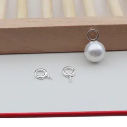 1 Piece Solid 925 Sterling Silver Pendant Bail Eye Pin Beads Cap DIY Jewelry Making Accessories