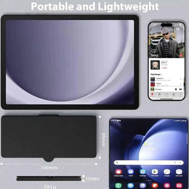 JOMAA Mini Lipat Bluetooth Keyboard Portabel Keyboard Nirkabel Ultra-Slim Perjalanan Lipat Keyboard untuk iPhone iPad Mac Android