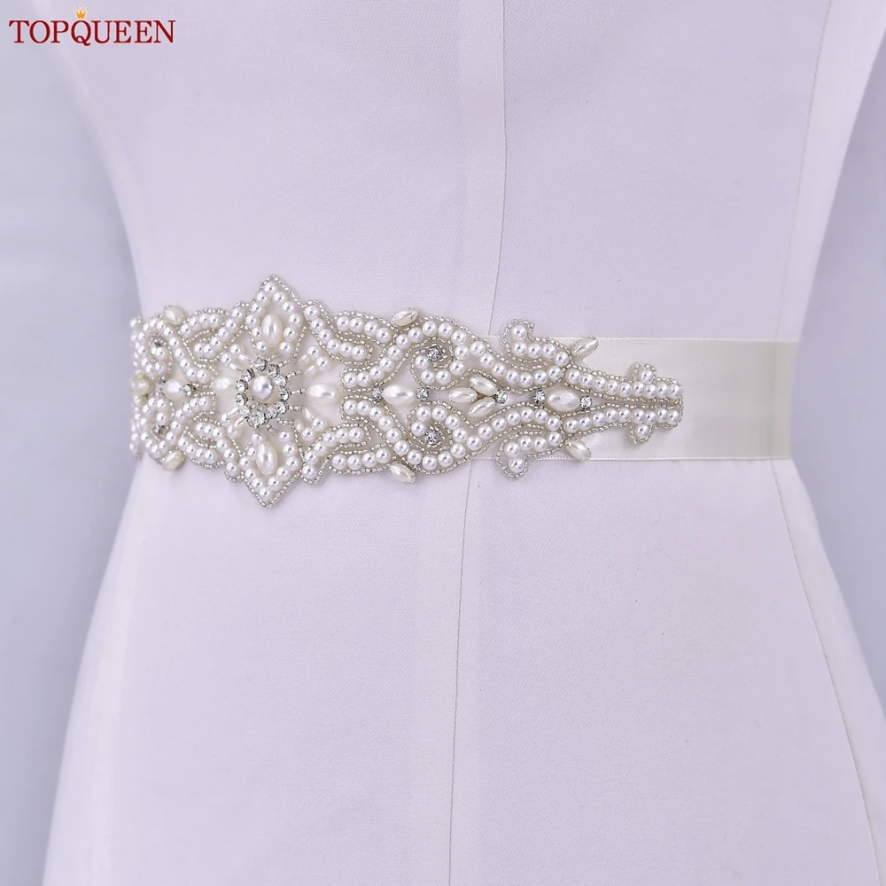 TOPQUEEN-Handmade Frisada Sash para Casamento, Marroquino Kaftan Belt, Acessórios De Noiva, Applique Vestido De Noite, Colete, S26A