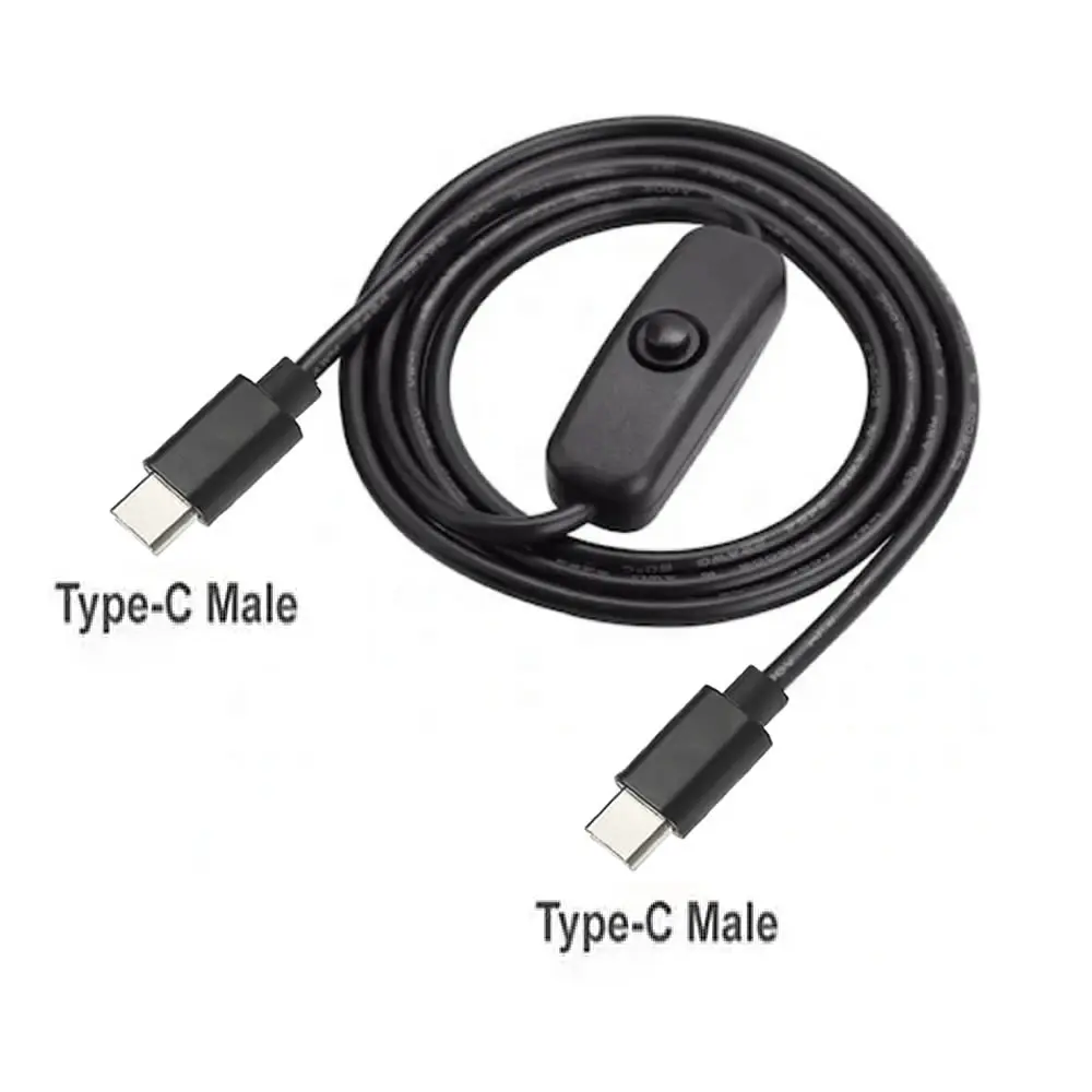 PD 65W USB C to USB C Power Switches Cable USB C to Type-C Charge Cable for Phone Laptop with On / Off Fast Charging Cable