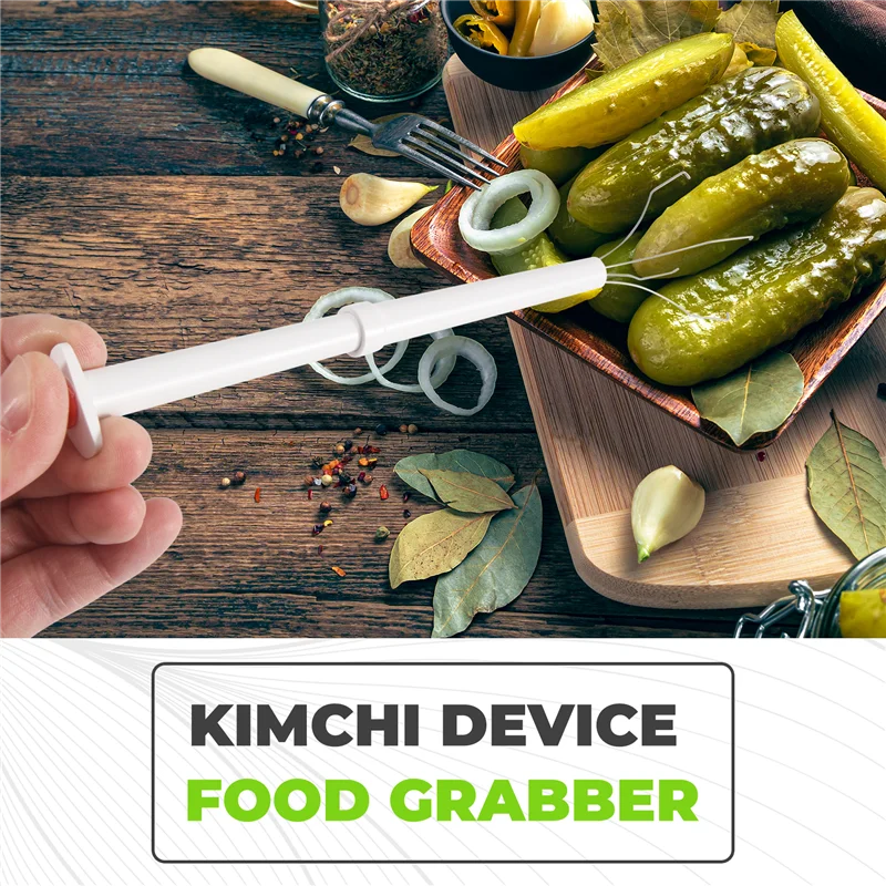 デラックス ピクルス ピンチャー、2 個セット、ピクルス ピッカー ステンレススチールとプラスチック - オリーブ ペッパー グラバー - ABGL