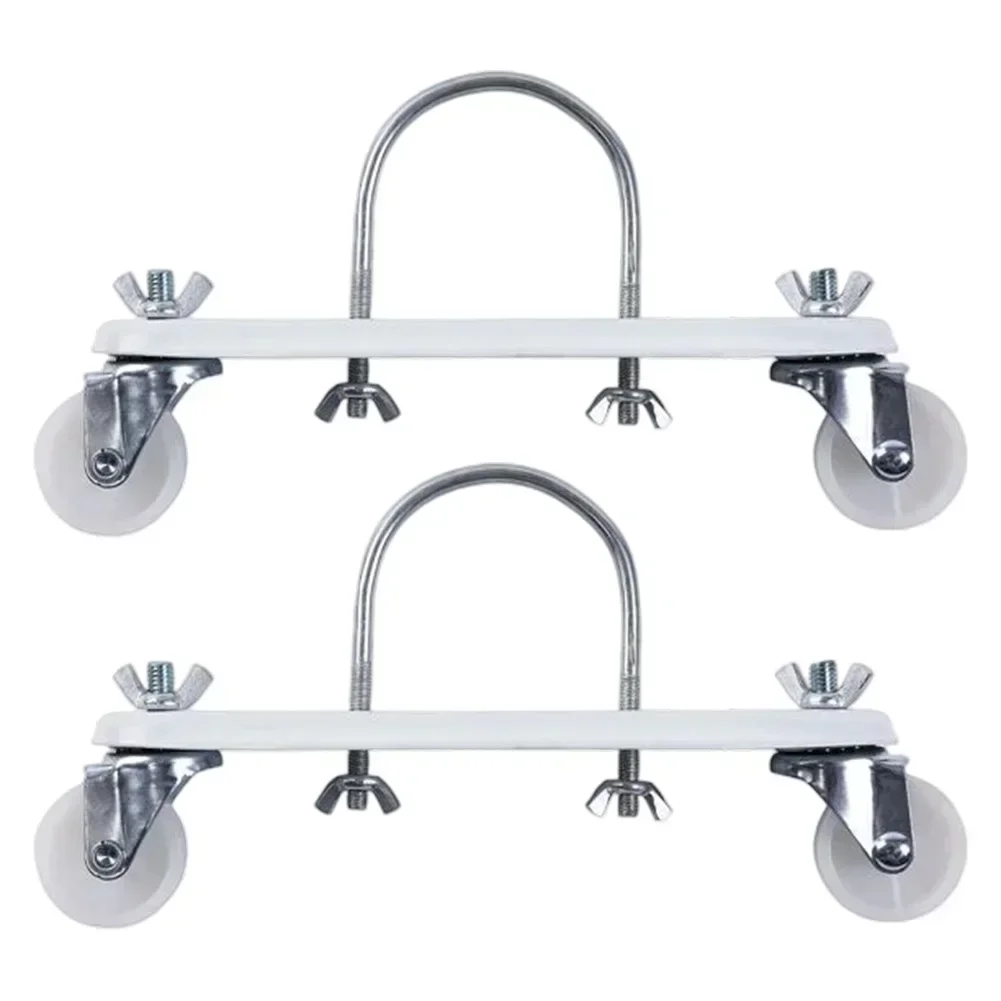 

2x Electric Heater Mobile Pulley Bracket Stand Carbon Steel Frame with 360 Degree Rotating Wheels for Easy Move