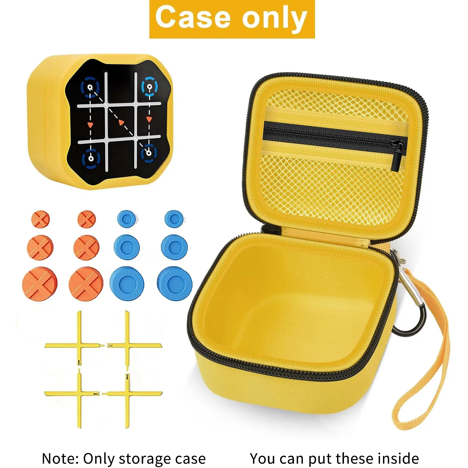 Custodia compatibile con GiiKER Tic Tac Toe Bolt Game Console di gioco puzzle portatile 3 in 1, organizer per giochi da tavolo Fidget Toys