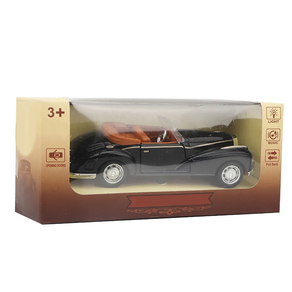 Novo 1:36 mini estimulação liga clássico carro puxar para trás retro conversível modelo de carro porta aberta presentes do carro