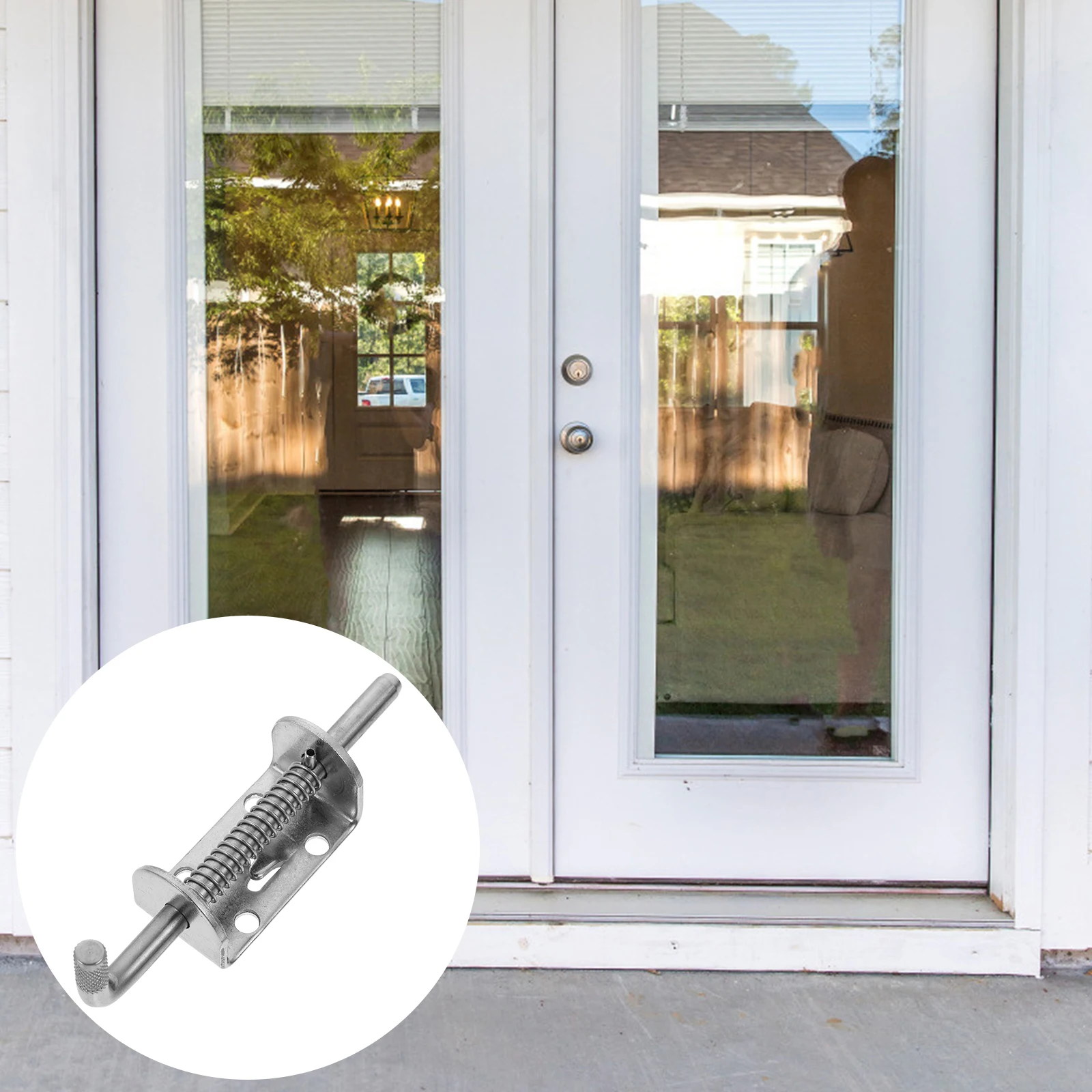 

Heavy Duty Gate Lock Stainless Steel Door Bolt Corrosion Resistant Durable Security Pin Courtyard Fence Child Safety Gate Silver