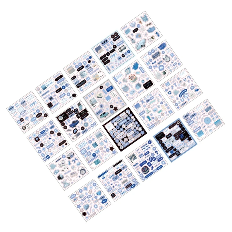 20장 스크랩북 데칼 스크랩북 장식 스티커 미적 스티커