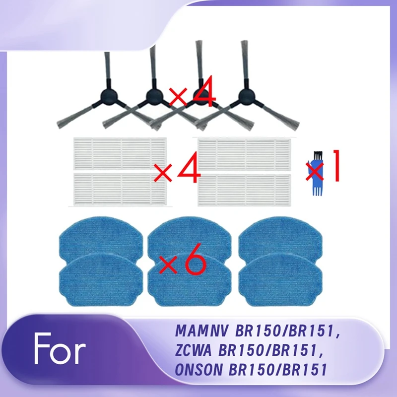 15 Pcs For MAMNV BR150/BR151, ZCWA BR150/BR151, ONSON BR150/BR151 Vacuum Cleaner Accessories Replacement Kits