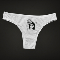 Punk pattern printed thong sexy high waisted beach casual summer gothic women's underwear retro streetwear Emo girls' underwear
