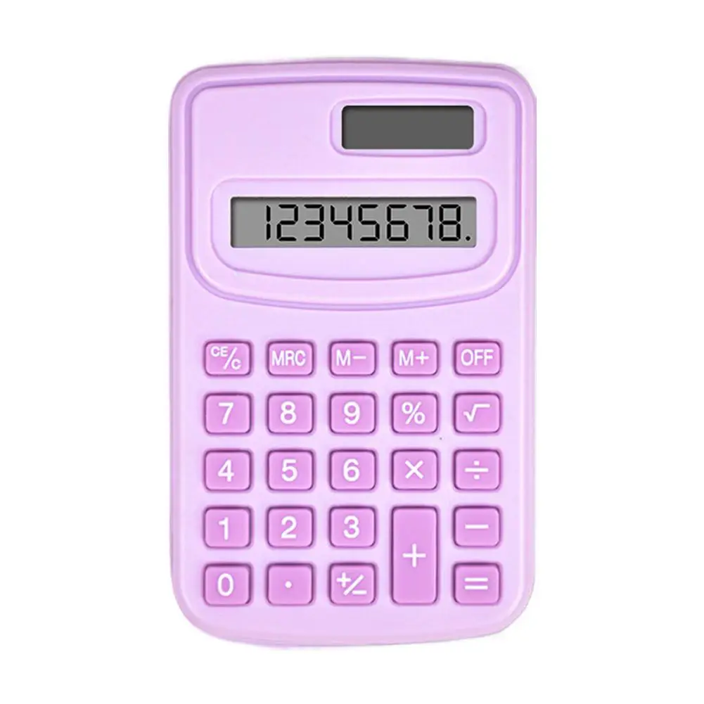Kleiner Solar-Rechner, tragbarer Taschenrechner, niedlicher 8-stelliger LCD-elektronischer Heimbüro-Rechner für Kinder, Grundschulrechner – Detail 20