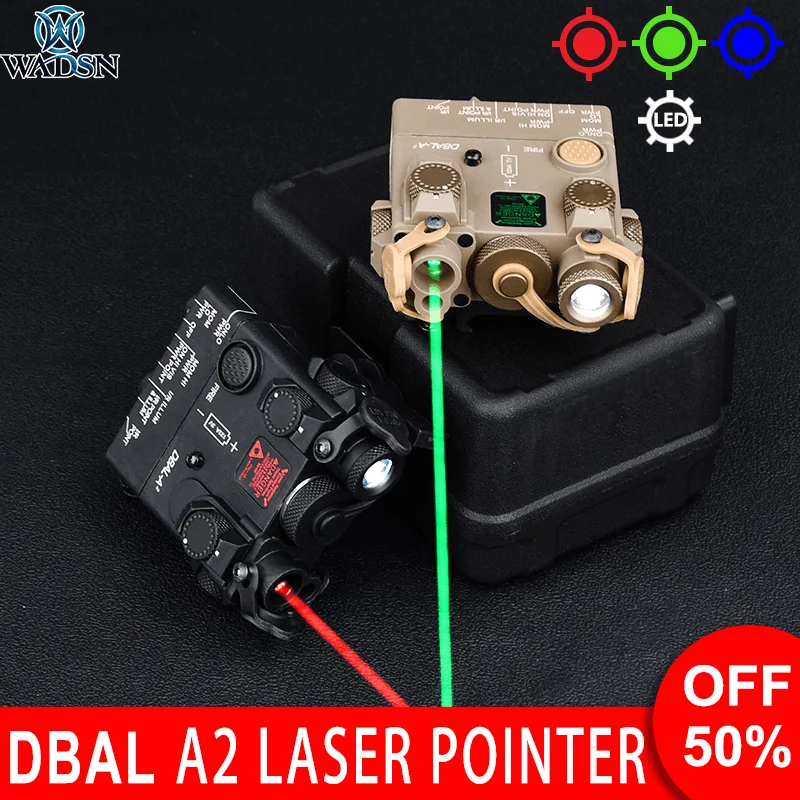 

Wadsn Tactical DBAL-A2 Red Green Dot Dual Beam Laser Flashlight DBAL Airsoft Hunting Weapon Zero Adjustment Aiming Sight NO IR