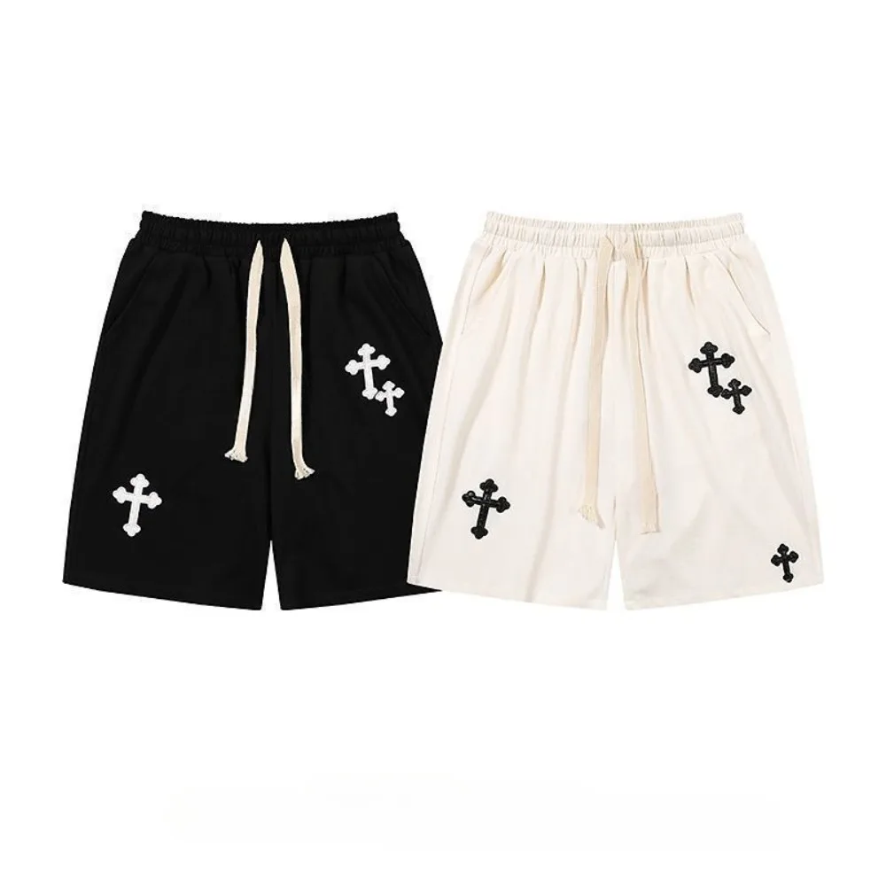 Men's and Women's Same Trendy Brand Street Retro Fashion Trend Cross Sports Shorts Men's Street Dark Printed Five-point Pants