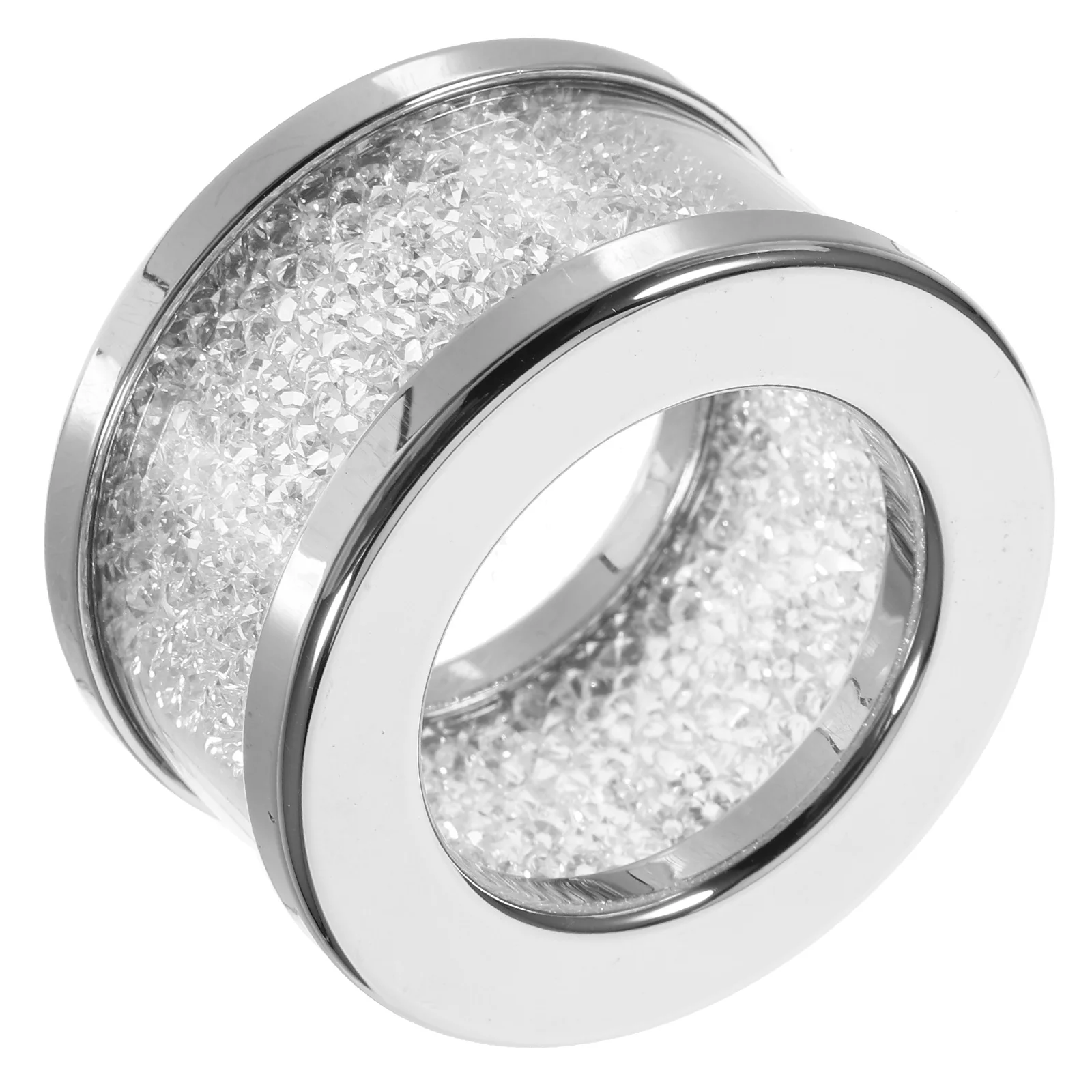 

Crystal Diamond Napkin Rings Silver Circular Glass Buckles Elegant Table Decor Wedding Party CenterpieceReusable