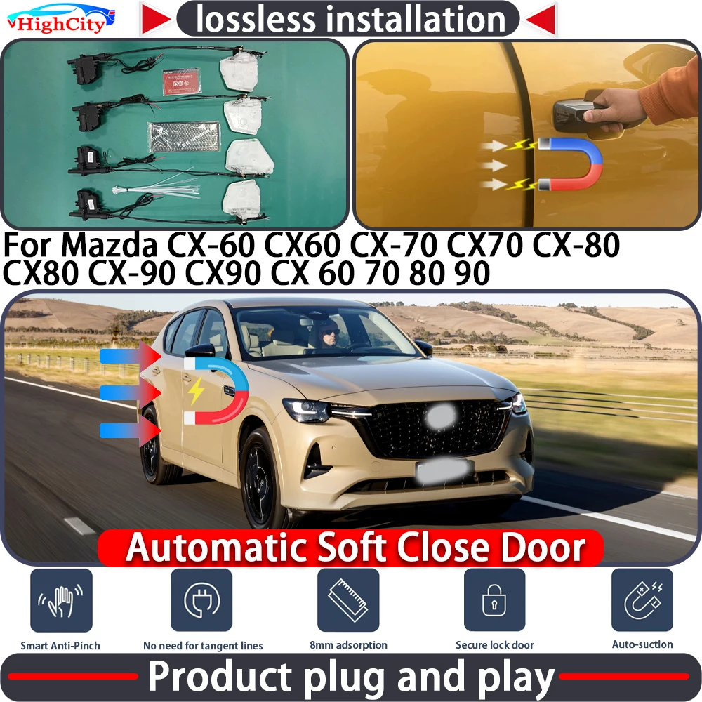 Closing Door Lock Actuator for Mazda CX-60 CX60 CX-70 CX70 CX-80 CX80 CX-90 CX90 CX 60 70 80 90 Soft Power Latch System Auto