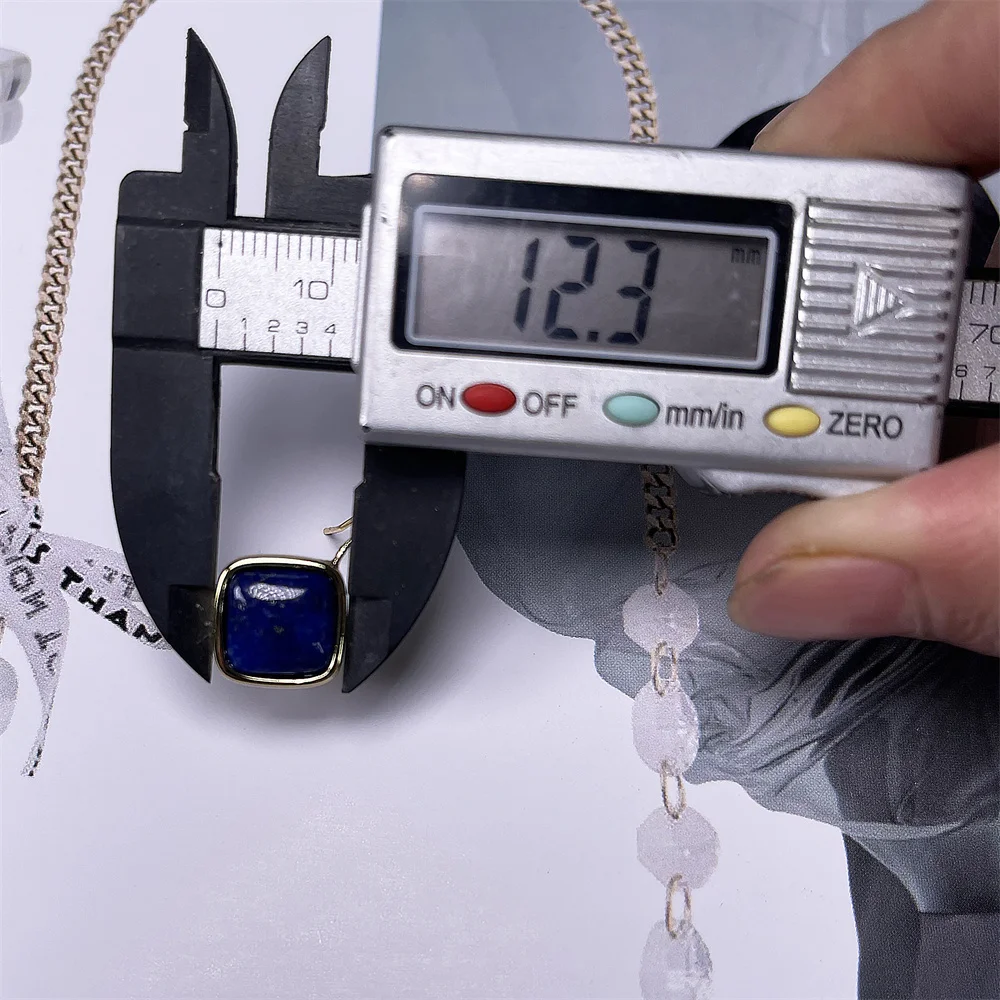 SHINYGEM الحجر الطبيعي مربع كريستال اللازورد اللابرادوريت بسيط الأذن اليدوية البوهيمي مجوهرات للنساء أقراط #5