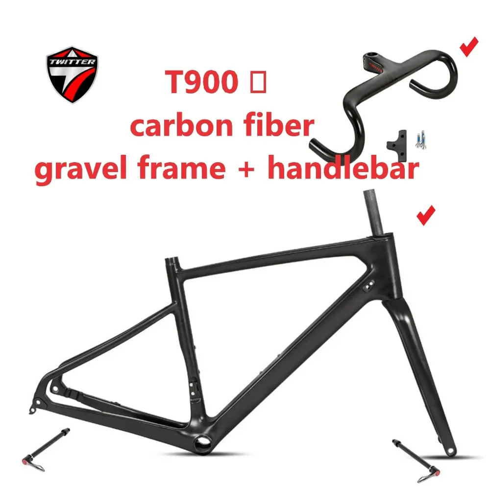 

TWITTER R7 Gravel Frame Off-Road T900 Carbon Fiber Road Frame 700*40C Full Internal Cable Routing Design Barrel Drawer 12*142mm