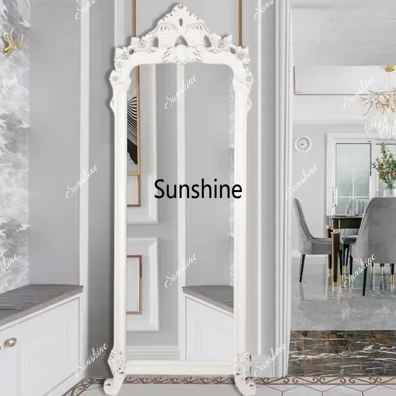 European style dressing mirror full length mirror floor use retro clothing store fitting barbershop beauty mirror