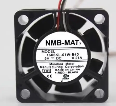 NMB 1606KL-01W-B30 T01 DC 5V 0.16A 40x40x15mm 3-Wire Server Cooling Fan