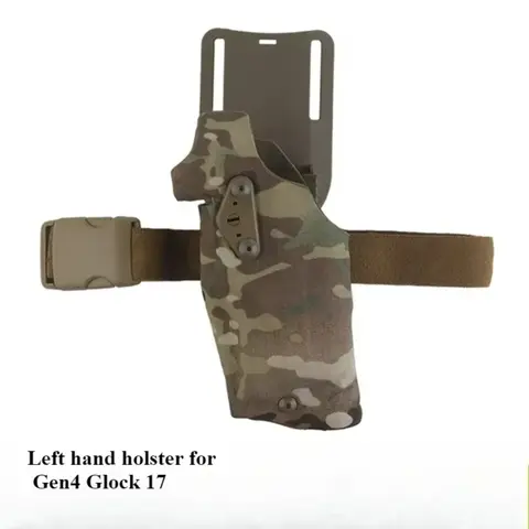 Étui pour pistolet tactique Glock17 Gen4 avec lampe de poche X300 X300U, étuis pour jambes tombantes à dégagement rapide, main droite et gauche, transport de pistolet