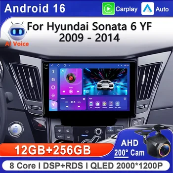 Android 16 2K Incell pantalla Multimedia para Hyundai Sonata 6 YF 2009 - 2014 unidad principal estéreo navegación GPS wifi de alto rendimiento 1