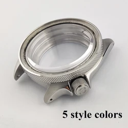 40mm Watch Case nh35 Case SKX007 Case Watch Parts Screw In Crown Flat Sapphire Glass Stainless Steel Case Fit 35/36 Movement