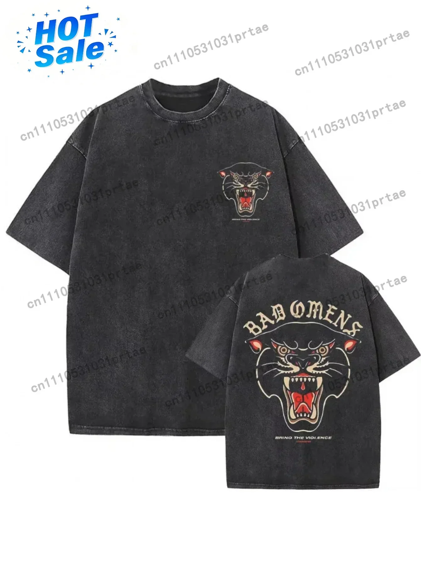 Gewaschenes Vintage Bad Omens Band T-Shirt „THE DEATH OF PEACE OF MIND“ – Oversized T-Shirt für Herren und Damen – Rock Gothic T-Shirt für Herren