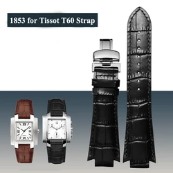 Pulseira de couro de vaca para homens e mulheres T60 Strap Belt for Tissot, pulseira convexa, pulseira de relógio masculina, cinto, acessórios, 1853, L875, 975K, 24x14mm