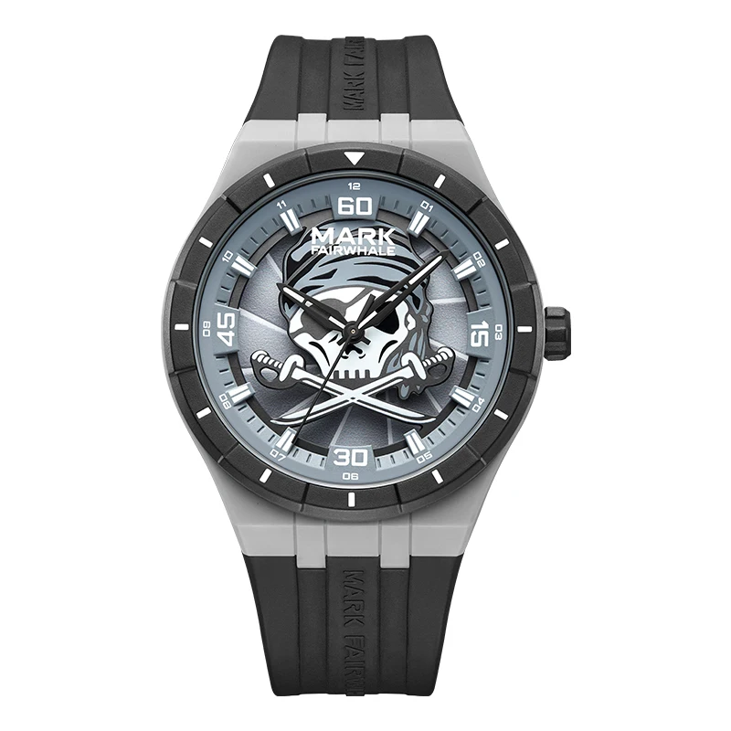 MARK FAIRWHALE 5040 Innovative Men's Watch Trendy Rotating Dial Silicone Strap Waterproof Luminous Quartz Watch reloj hombre