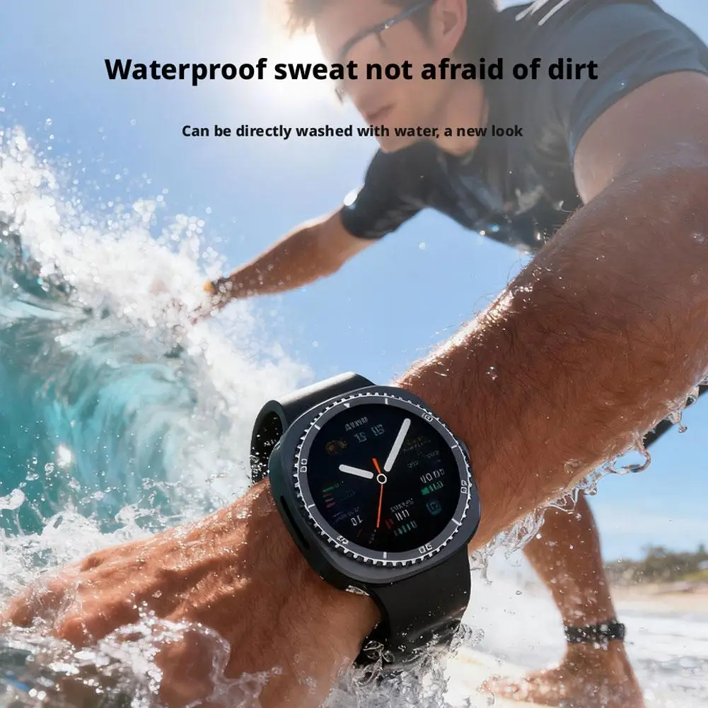 Lunetta in metallo per Samsung Galaxy Watch 8 Custodia con lunetta in acciaio inossidabile da 40 mm Custodia in metallo e protezione trasparente per cover posteriore in PC