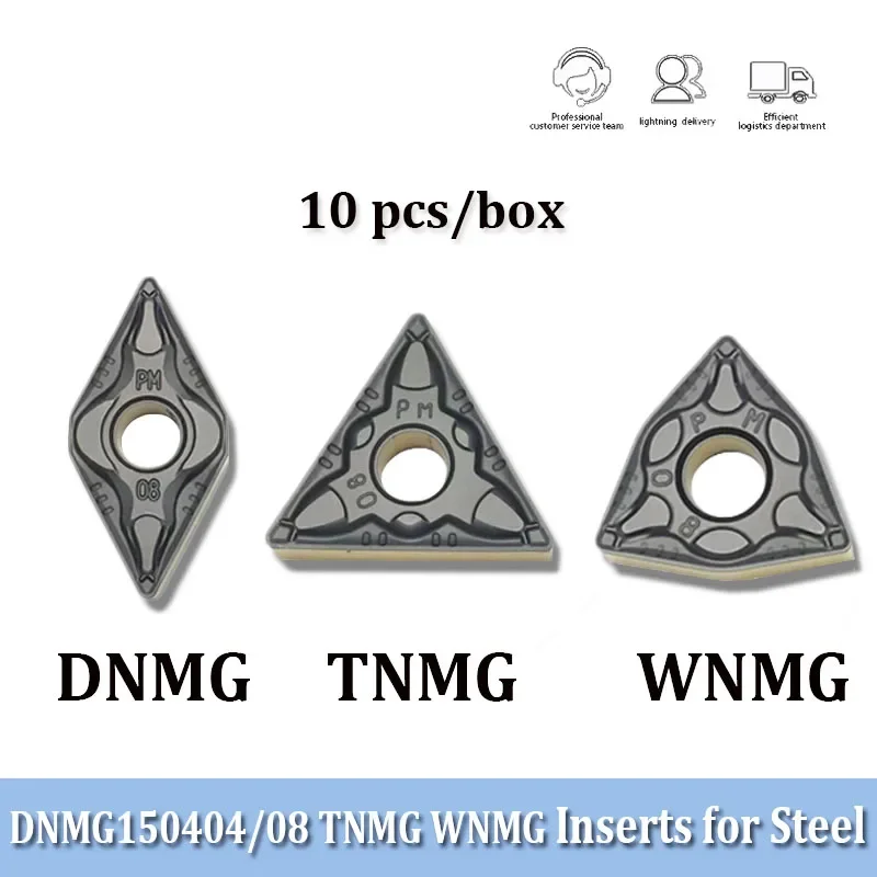 

DNMG150404 PM TNMG160408 4225 WNMG0880404 WNMG CNC Hard Alloy Inserts for Steel Lathe Tool Пластин Твердосплавные Куосера