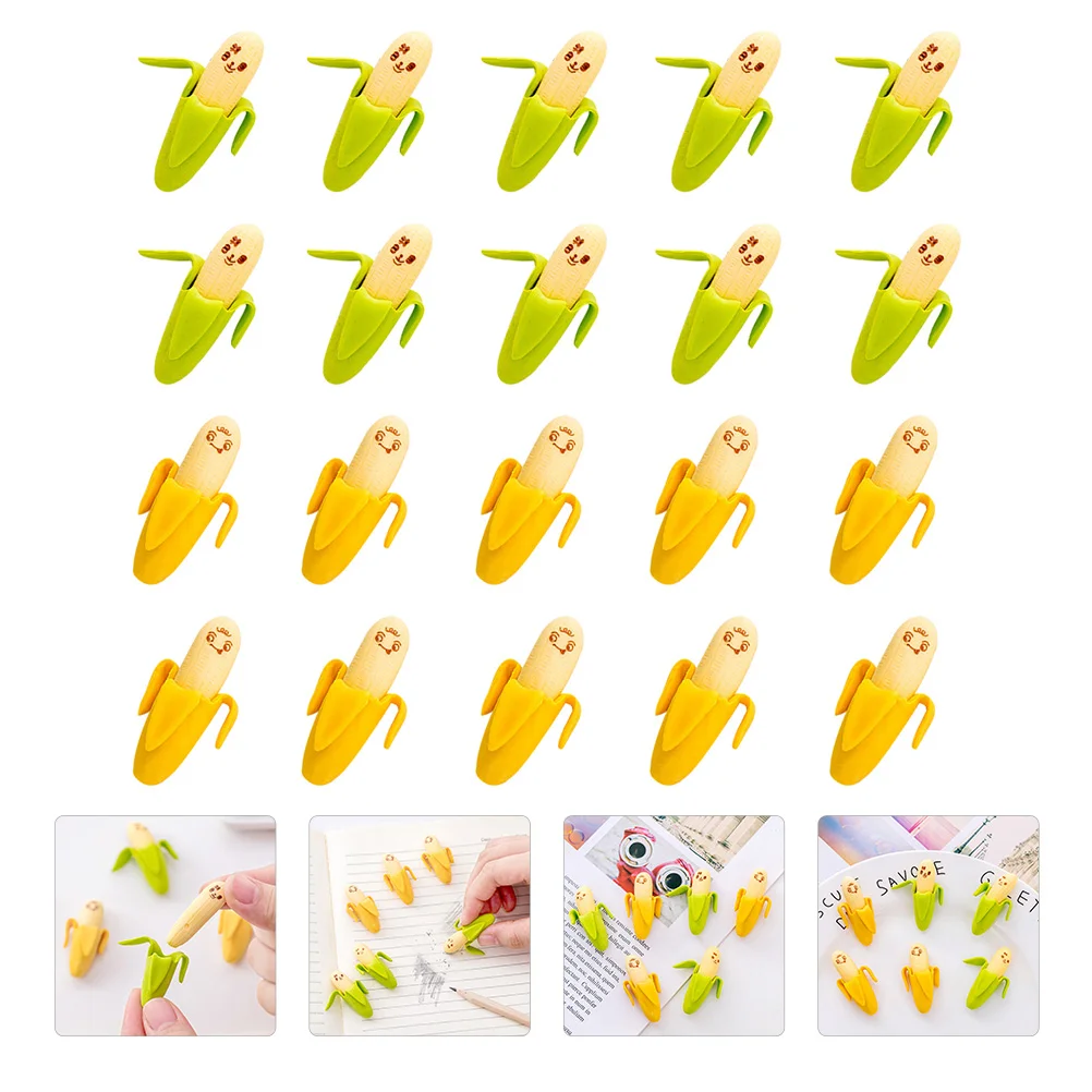 

40 Pcs Eraser Mini Erasers Bananas Students Stationery Cartoon Pencil Painting Adorable Child Supplies