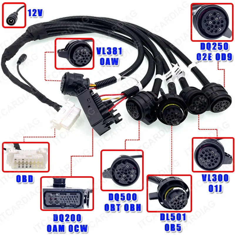 Versnellingsbak Adapter Kabel Voor V-AG Obd2 Converter Kabel Voor Dq250 Dq200 Vl381 Vl300 Dq500 Dl501 Auto Onderdelen Accessoires