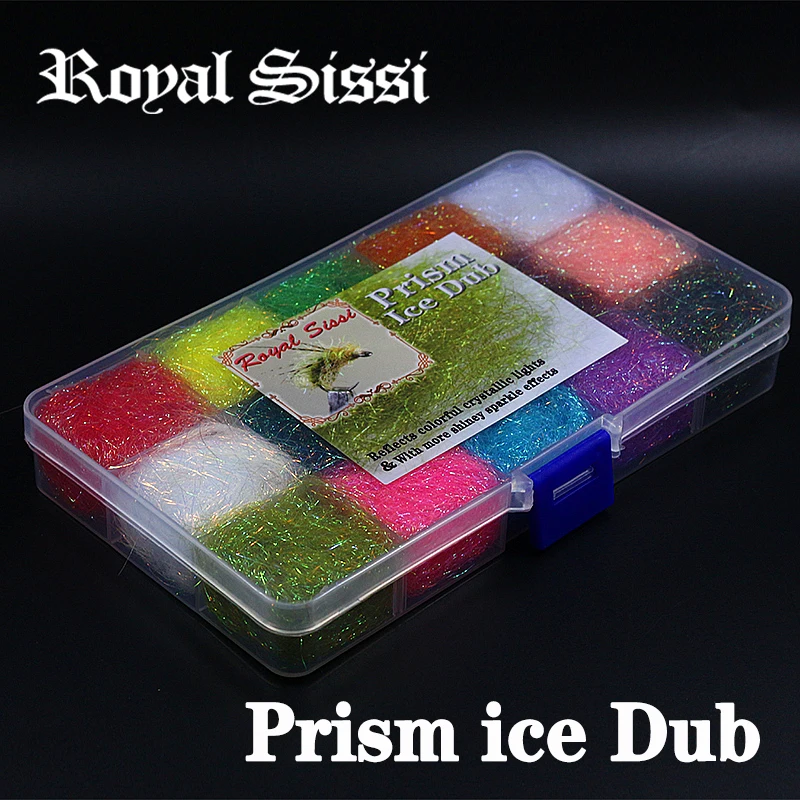 

15colors set fly tying Prism ICE DUB DISPENSER shiny sparkle synthetic fiber fly dubing Fly Tying Materials for Nymph scud flies