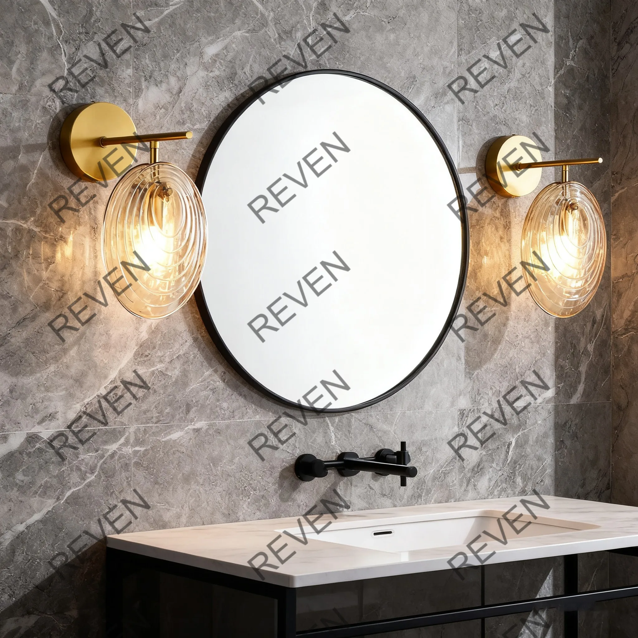 REVEN Lampadario moderno di lusso Lustre Lampada da parete in vetro dorato Lampada a sospensione dimmerabile per soggiorno Hotel Villa Decorazione d'interni